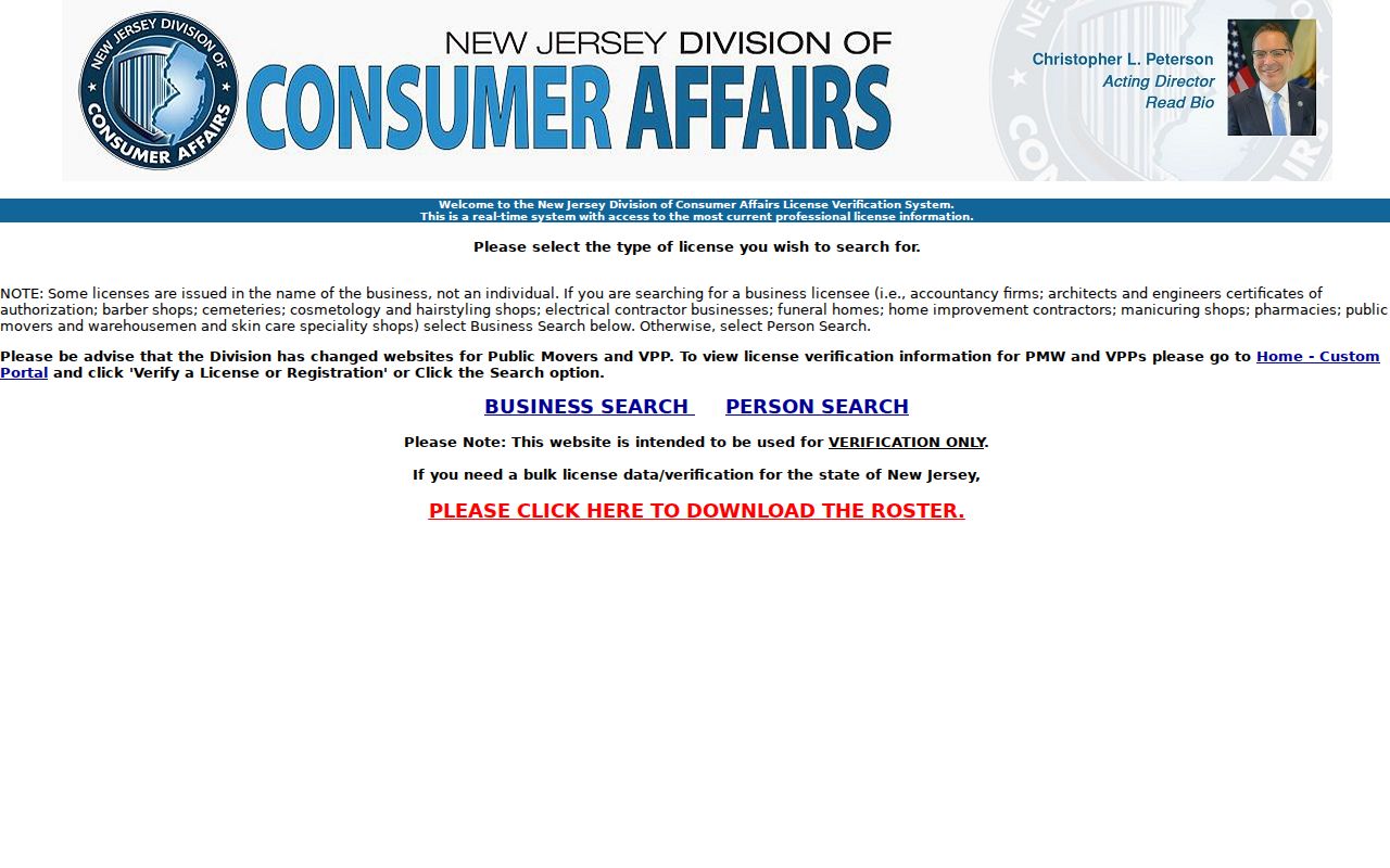 Union County residents directory professional license source