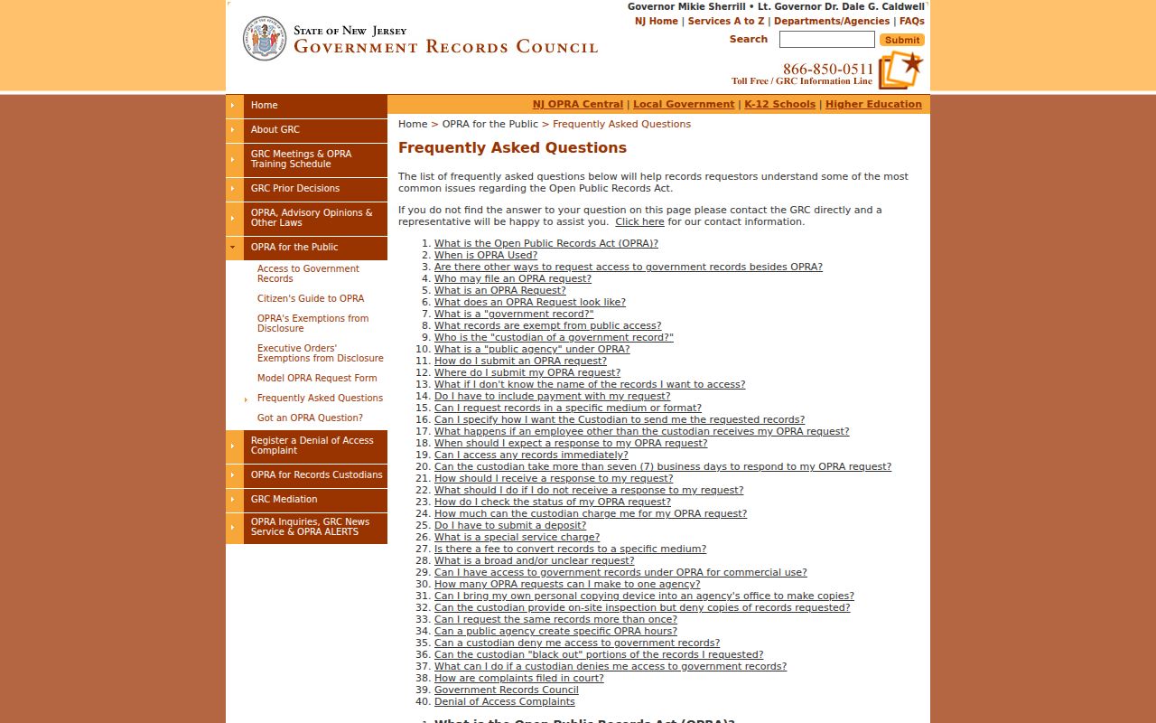 Union County residents directory OPRA records source