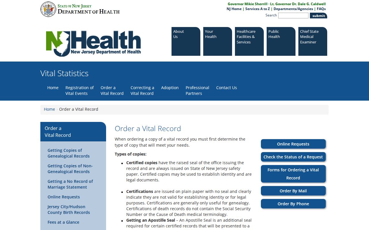Union County residents directory vital-record ordering source